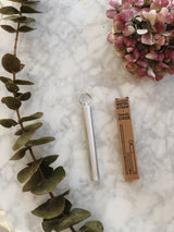 Collapsible Stainless Steel Straw - Matt Silver, Zero Waste Club, The Clean Market
