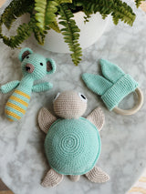 Handmade Crochet Baby Toys - Turquoise Pack, The Clean Market, The Clean Market