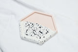 Terrazzo Hexagon Coaster - Pink & Monochrome, Made by Paulina, The Clean Market