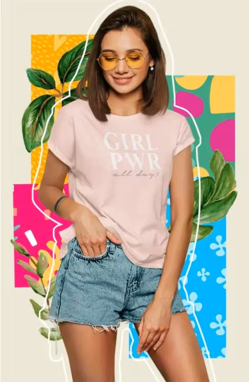 Girl PWR All Day - Pink Cotton T Shirt, Ankorstore, The Clean Market  