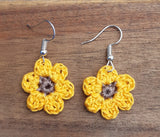 Handmade Crochet Earrings - Flower, Loops & Hooks, The Clean Market