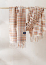 Oversized Pure Lambswool Scarf - Neutral Gingham, The Tartan Blanket Co, The Clean Market