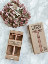 Stainless Steel Reusable Razor - Rose Gold, Zero Waste Club, The Clean Market