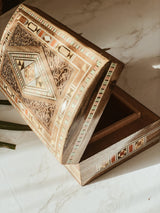 Handmade Wooden Mosaic Engraved Box, The Clean Market, The Clean Market