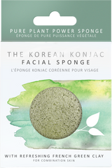 Konjac Facial Sponge - Green French Clay, The Konjac Sponge Co, The Clean Market  