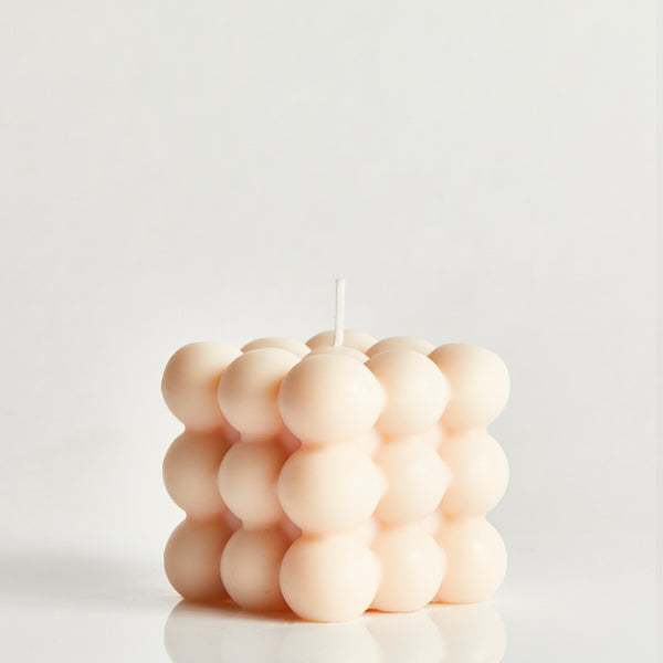 Natural Soy Wax Bubble Candle - Candy Pink, Elaina Grace, The Clean Market  