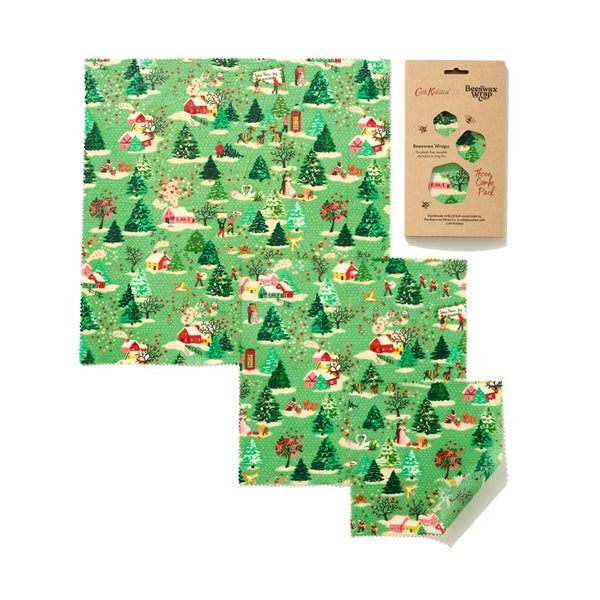 Beeswax Wraps - Cath Kidston Festive Village - Limited Edition, The Beeswax Wrap Company, The Clean Market  