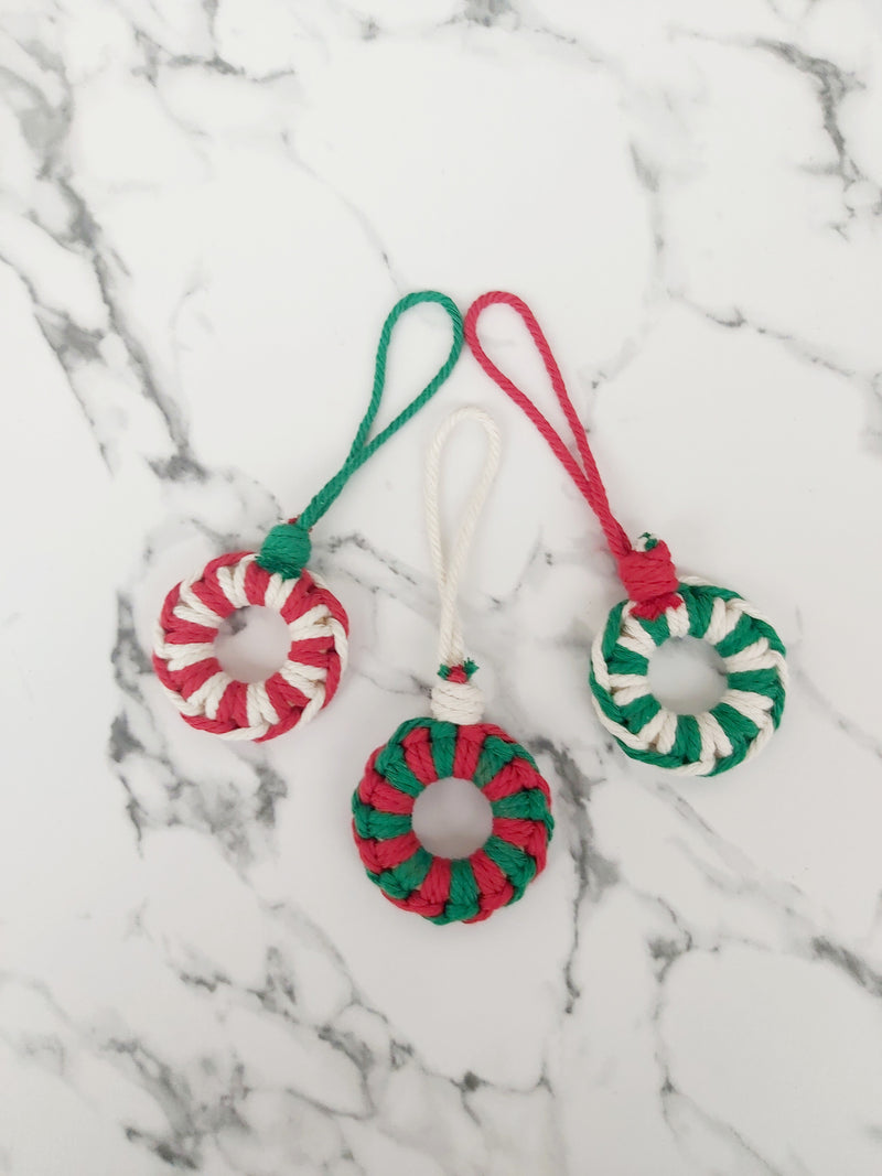 Handmade Macrame Christmas Ornament - Pack of 3 - Christmas Wreath, The Clean Market, The Clean Market  