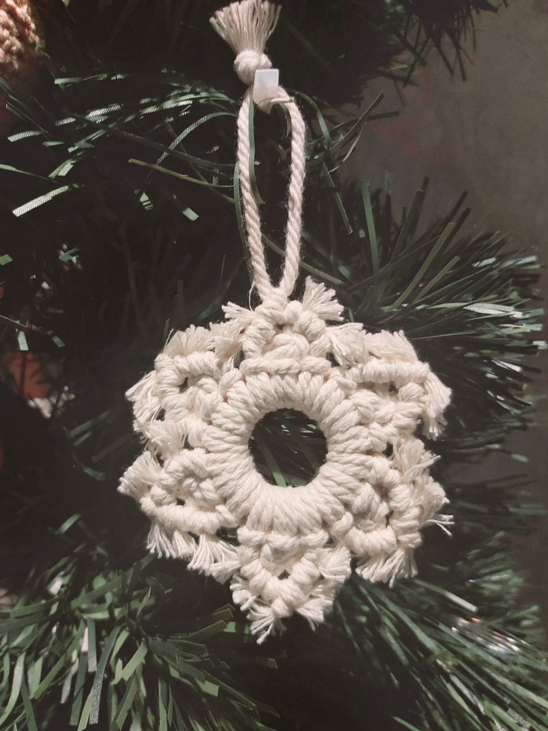 Handmade Macramé Christmas Ornament - Pack of 2 - Snowflakes, The Clean Market , The Clean Market  