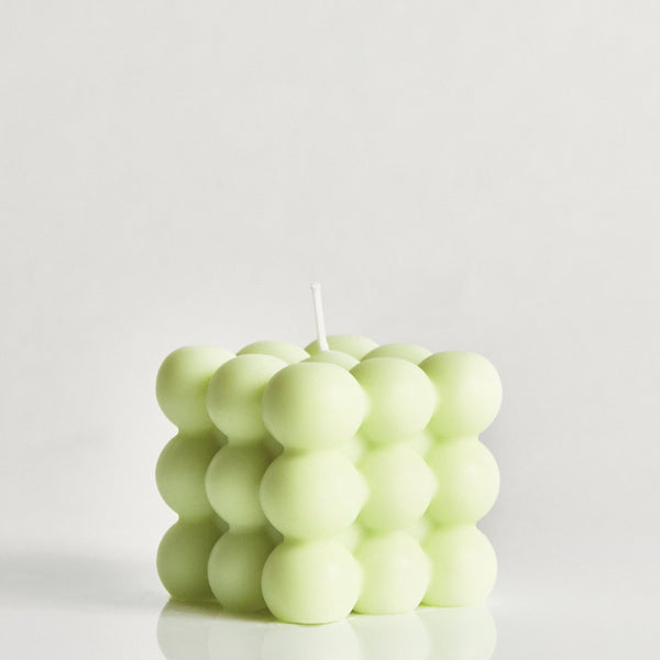 Natural Soy Wax Bubble Candle - Mint Scented, Elaina Grace, The Clean Market  