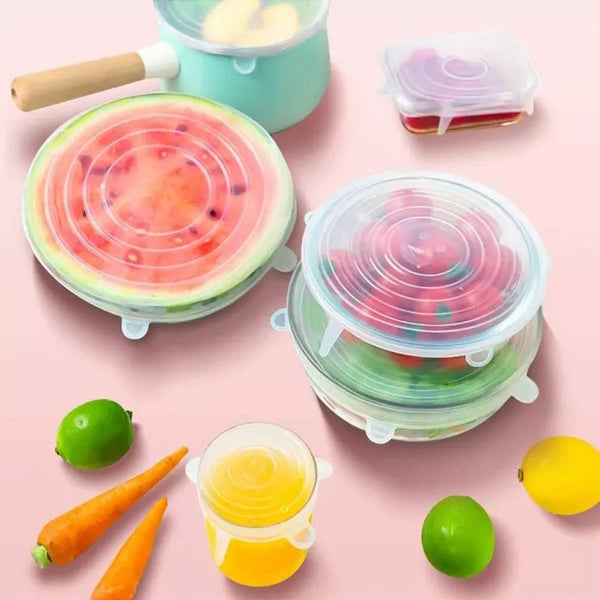 12-Piece Stretch and Fresh Stretchable Silicone Air-Tight Food Storage