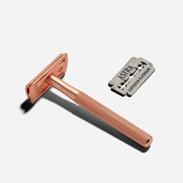 Stainless Steel Reusable Razor - Rose Gold, Zero Waste Club, The Clean Market  