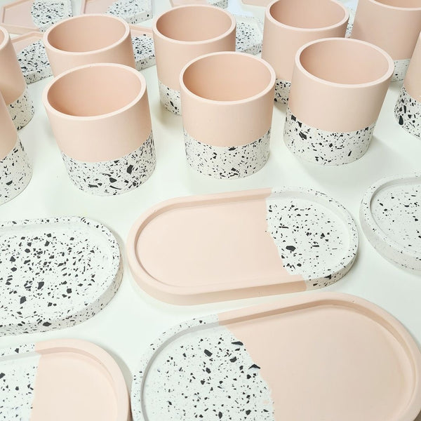 Terrazzo Pot - Pink & Monochrome, Made by Paulina, The Clean Market  
