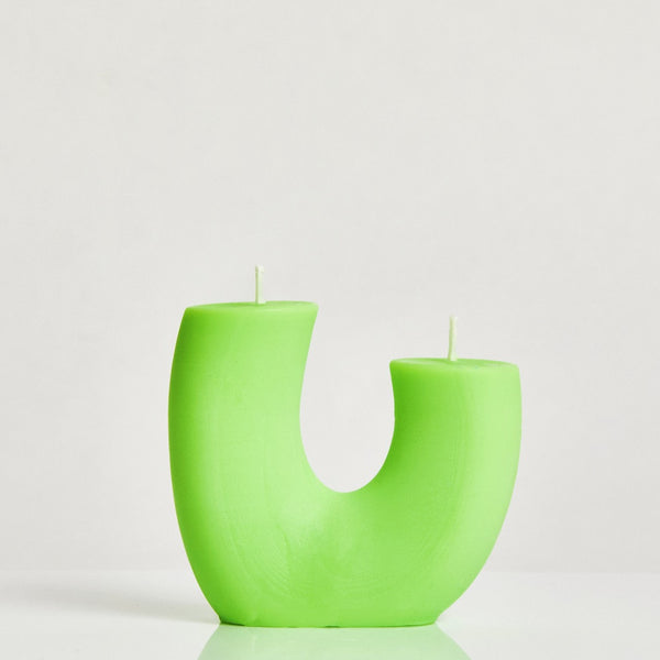 Wishbone Scented Candle - Neon Green, Elaina Grace, The Clean Market  