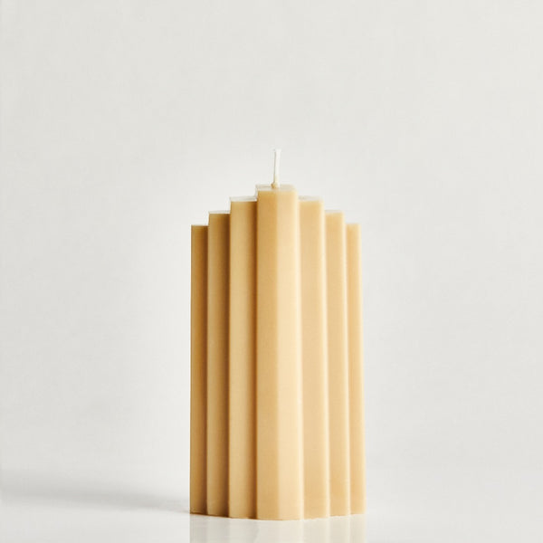Skyscraper Fresh Linen Scented Candle - oat, Elaina Grace, The Clean Market  