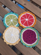 Handmade Cotton Coasters - Fruity Pack, The Clean Market LDN, The Clean Market  