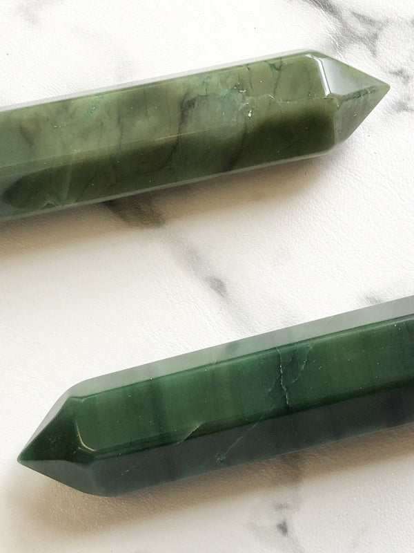 6 Faceted Massage Wand - Green Aventurine, Holistic Trader, The Clean Market  