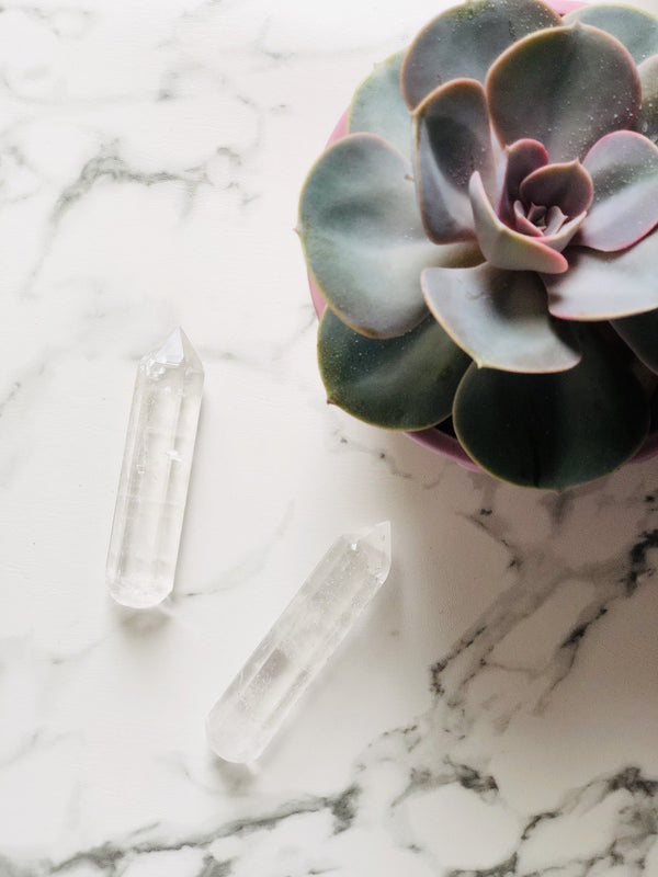 6 Faceted Massage Wand - Clear Quartz, Holistic Trader, The Clean Market  