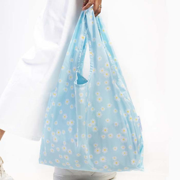 Reusable Shopping Bag - Blue Daisy, Green Pioneer, The Clean Market  