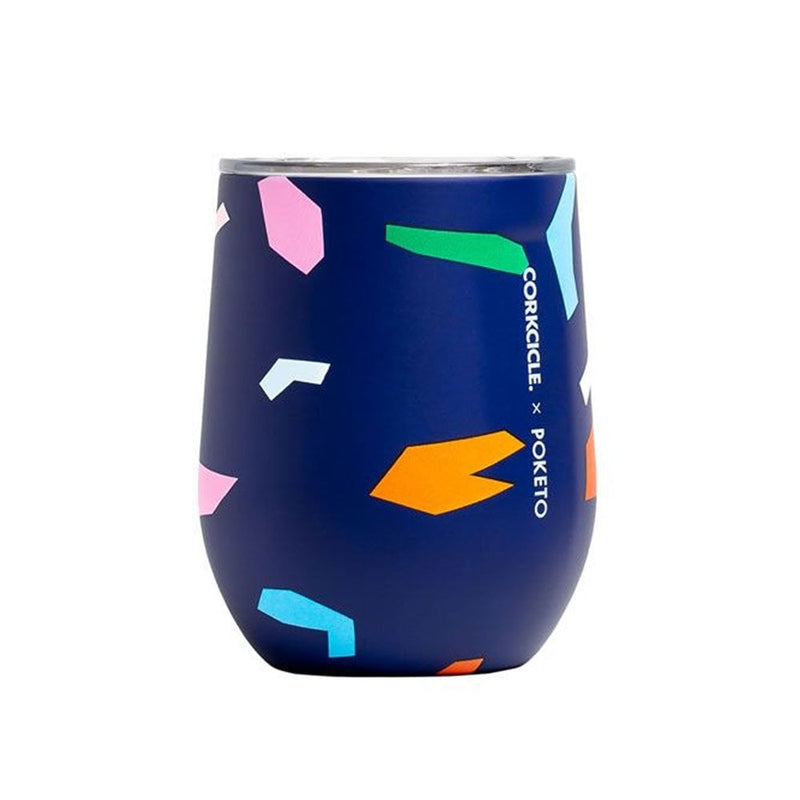 Stemless Wine Cup - Poketo Blue Confetti, Auteur, The Clean Market  