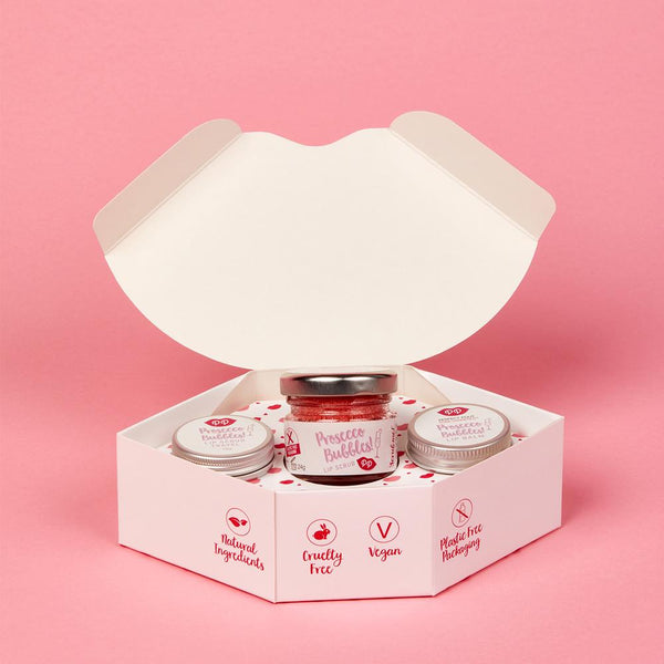 Lip Scrub & Balm Gift Set - Prosecco Bubbles, Pura Cosmetics, The Clean Market  