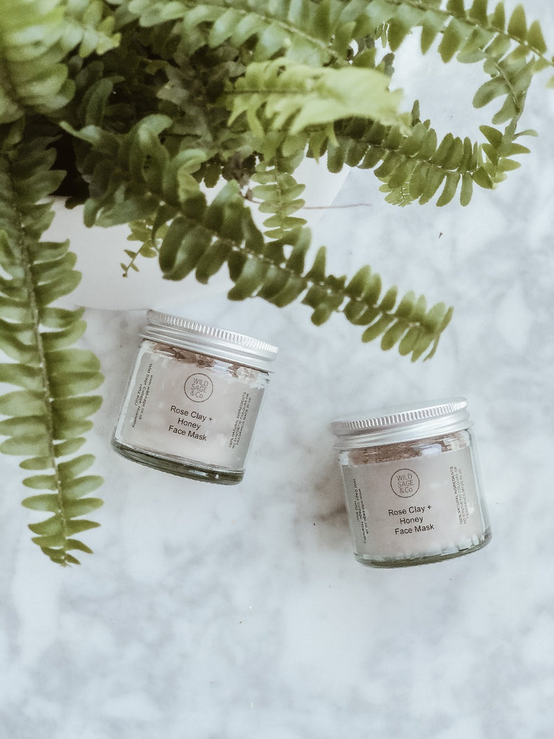 Face Mask - Rose Clay & Honey, Wild Sage + Co, The Clean Market  