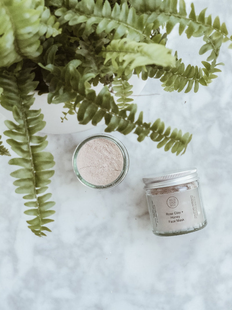Face Mask - Rose Clay & Honey, Wild Sage + Co, The Clean Market  