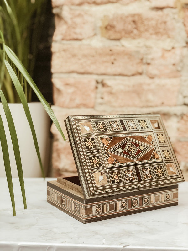 Handmade Wooden Mosaic Jewellery Box, The Clean Market, The Clean Market  