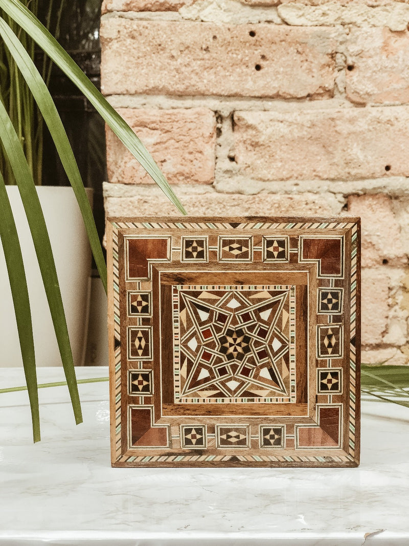 Handmade Wooden Mosaic Sahara Box, The Clean Market, The Clean Market  