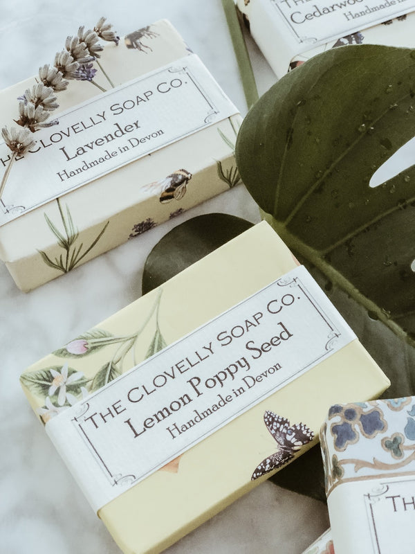Handmade Natural Soap - Lemon & Poppy Seeds, The Clovelly Soap Company, The Clean Market  